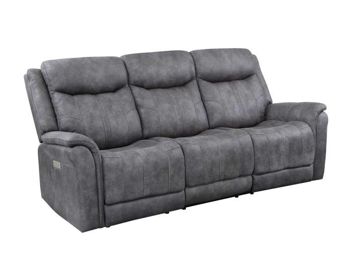 Morrison Dual-Power Reclining Sofa, Stone Dallas Furniture