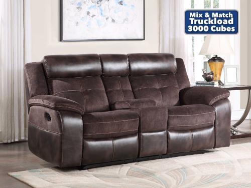 Pueblo Manual Reclining Loveseat with Console - DFW