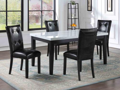 Sterling 5 Piece Faux-Marble Top Dining(Table & 4 Side Chairs) - DFW