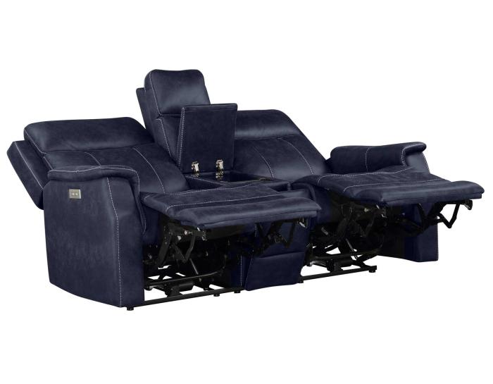 Valencia 3-Piece Dual-Power Ocean Blue Reclining Set<br>(Sofa, Loveseat & Chair)