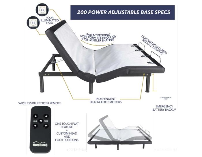 200 Series Softform Power Adjustable Bed Base, Queen