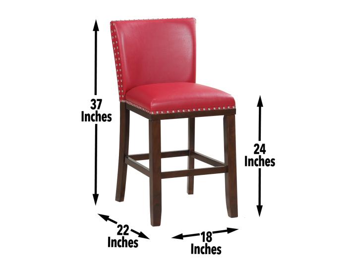 Tiffany 24″ Counter Stool, Red Leatherette