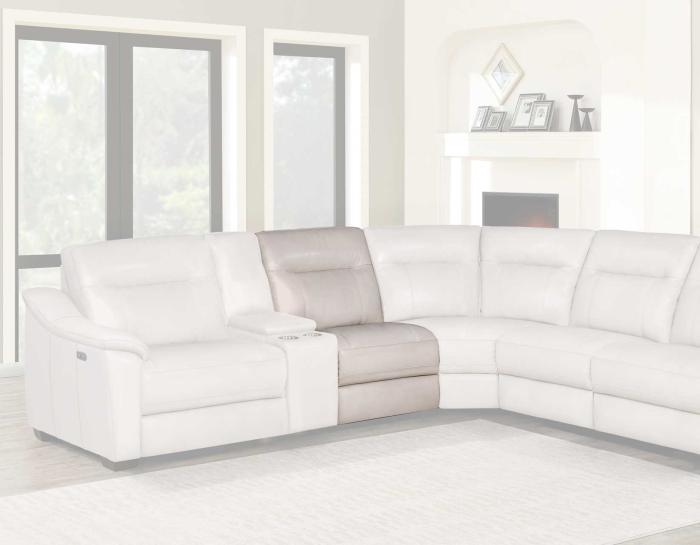 Casa Sectional Dual-Power Armless Recliner, Ivory - DFW