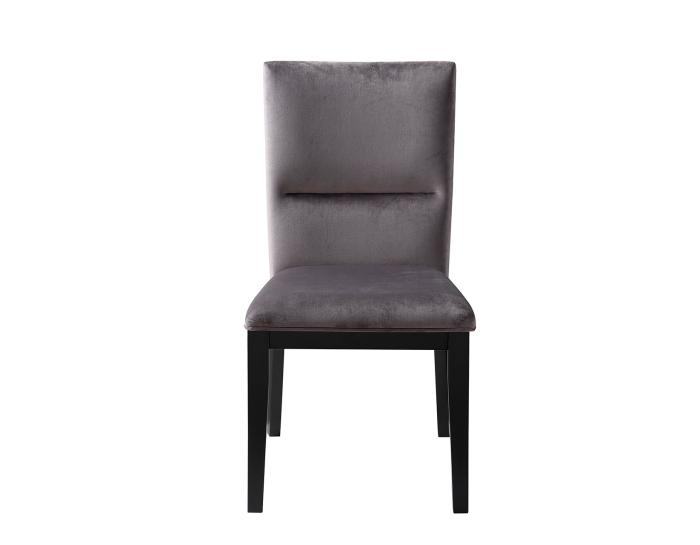 Amalie Side Chair, Grey Velvet - DFW