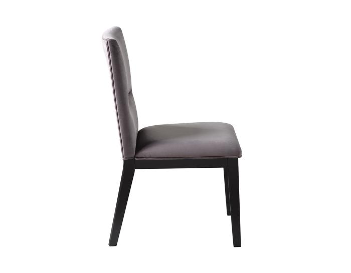 Amalie Side Chair, Grey Velvet - DFW