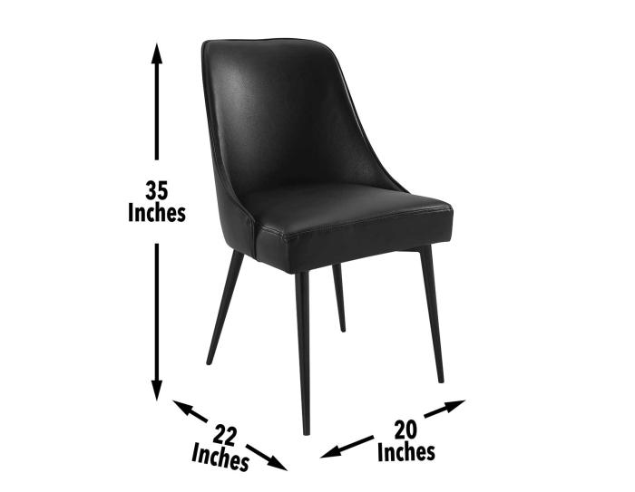 Colfax, Black Leatherette Side Chair - DFW