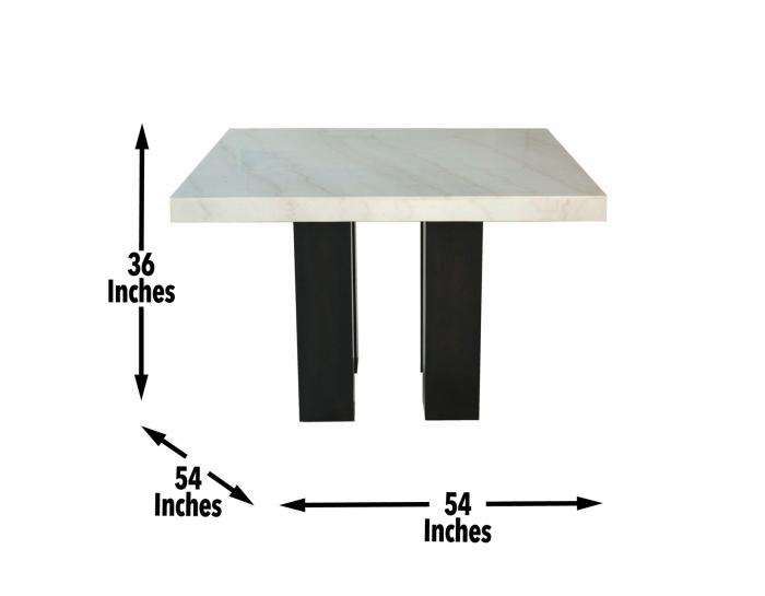 Camila 54 inch Square <br>White Marble Top Counter Table