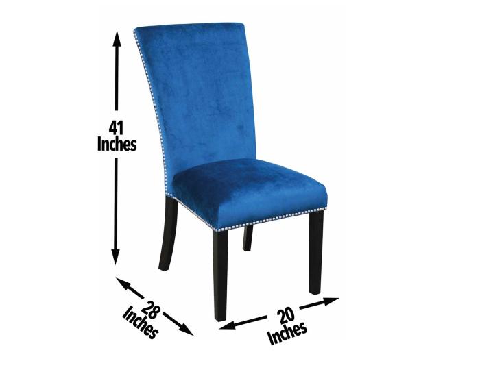 Camila Blue Velvet Side Chair