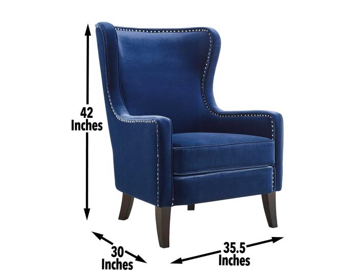 Rosco Wing Back Accent Chair - Sapphire - DFW