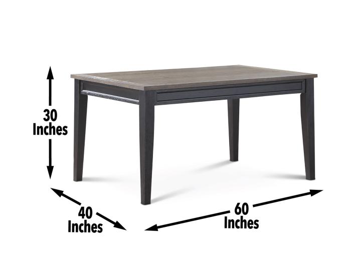 Raven Noir 59.5 Inch Dining Table - DFW