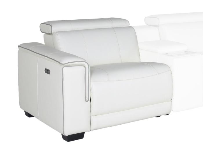 Lorenzo Left Arm Facing (LAF) Dual-Powered Recliner, White - DFW