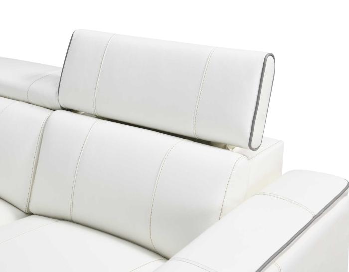 Lorenzo 6-Piece Dual-Power Reclining Modular Leather Sectional, White