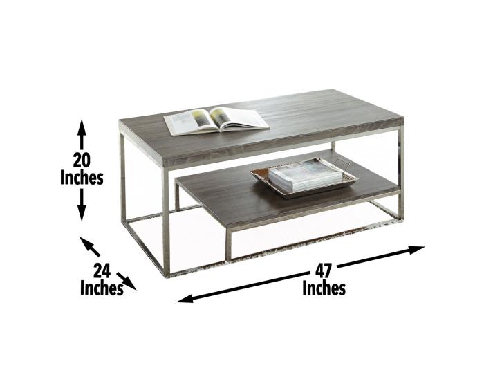 Lucia Cocktail Table Gray/Black Nickle