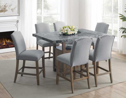 Grayson 5-Piece Marble Top Counter Storage Dining Set