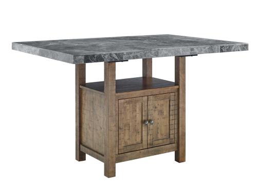Grayson 60-inch Gray Marble Top Counter Storage Table - DFW