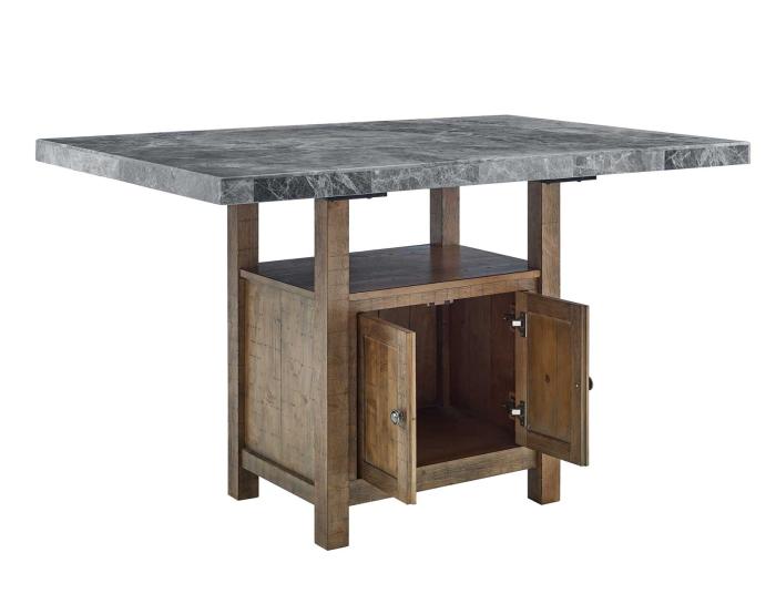Grayson 60-inch Gray Marble Top Counter Storage Table