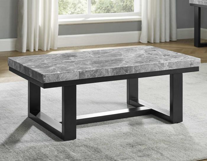 Lucca Gray Marble Cocktail Table DFW