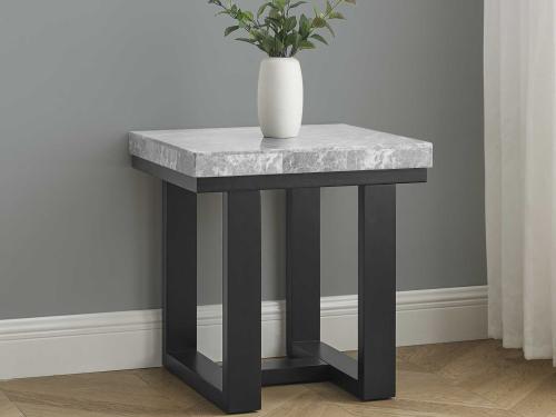 Lucca Gray Marble End Table - DFW