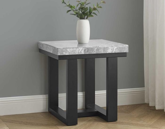 Lucca Gray Marble End Table DFW