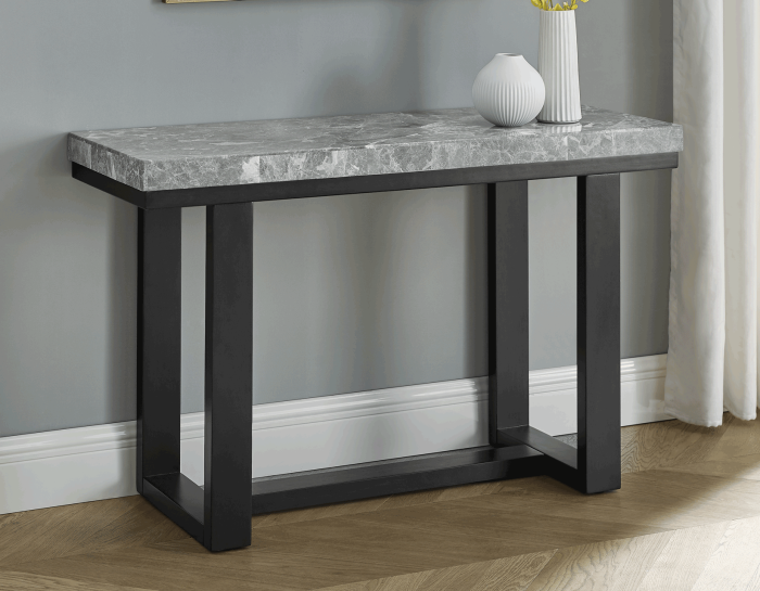 Lucca Gray Marble Sofa Table DFW
