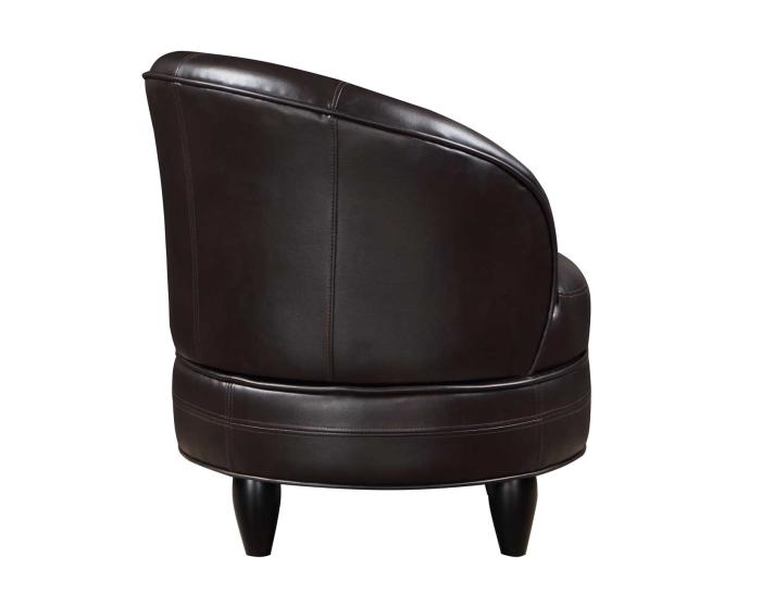 Sophia Swivel Accent Chair, Brown Leatherette DFW