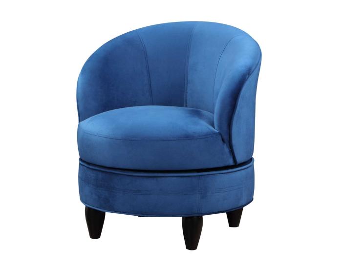 Sophia Swivel Accent Chair, Blue Velvet - DFW