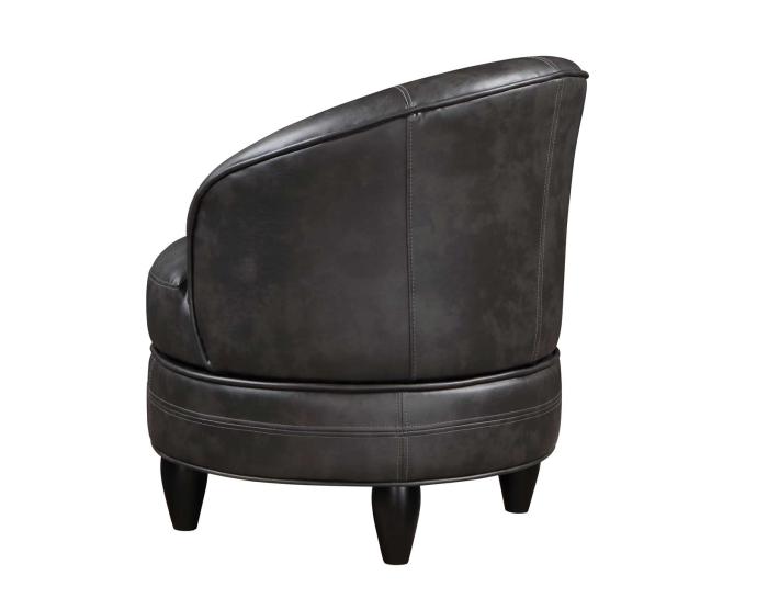 Sophia Swivel Accent Chair, Gray Leatherette DFW