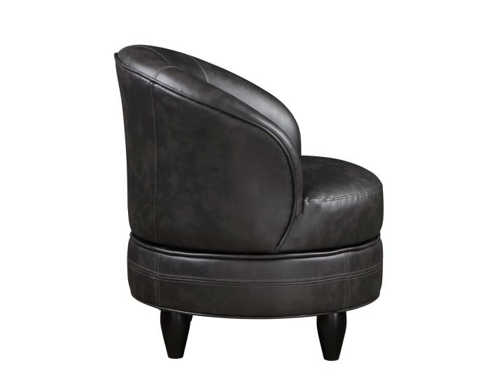 Sophia Swivel Accent Chair, Gray Leatherette - DFW