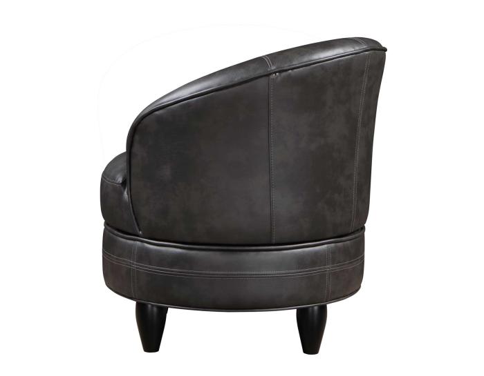 Sophia Swivel Accent Chair, Gray Leatherette