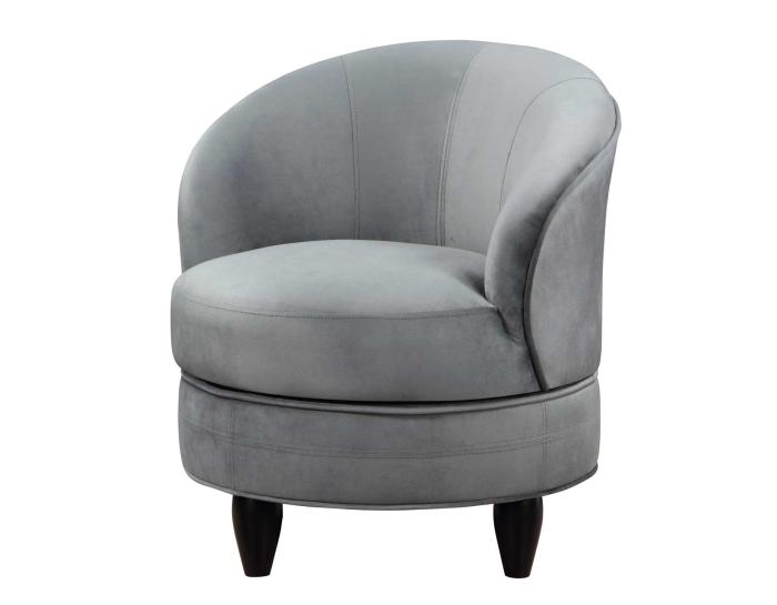 Sophia Swivel Accent Chair, Gray Velvet DFW