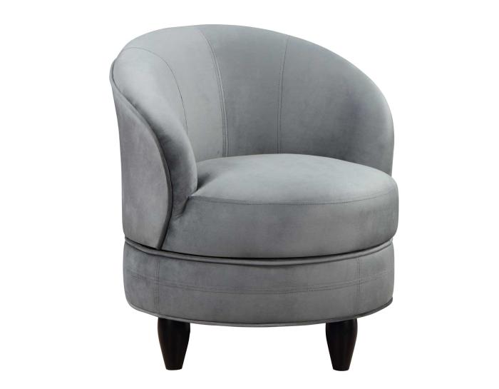 Sophia Swivel Accent Chair, Gray Velvet DFW