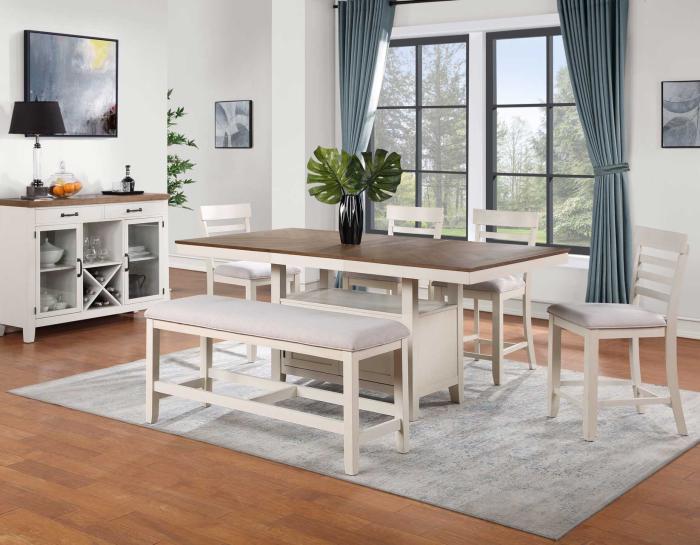 Hyland 5-Piece Counter Dining Set, Brown Dallas Furniture