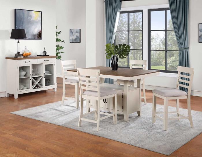 Hyland 5-Piece Counter Dining Set, Brown<br>