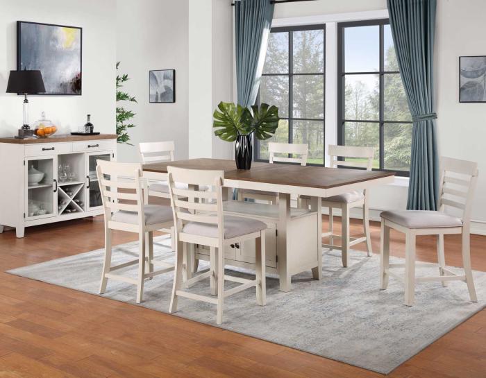 Hyland 5-Piece Counter Dining Set, Brown<br>