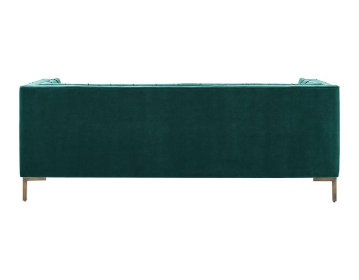 Isaac Channel Stitched Green Velvet Sofa - DFW