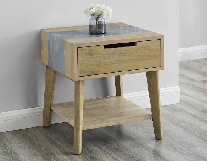 Calgary Sintered Stone Inlay End Table - DFW