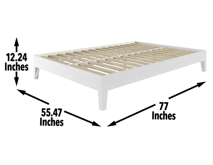 Nix Full Platform Bed, White - DFW