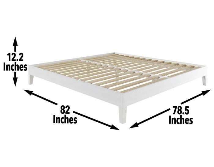 Nix King Platform Bed, White - DFW