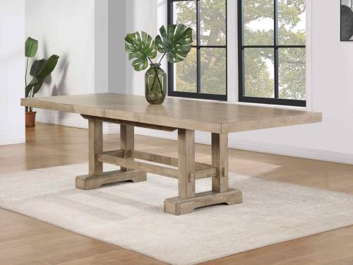 Napa 108-inch Dining Table with 2/18-inch Leaves, Sand - DFW