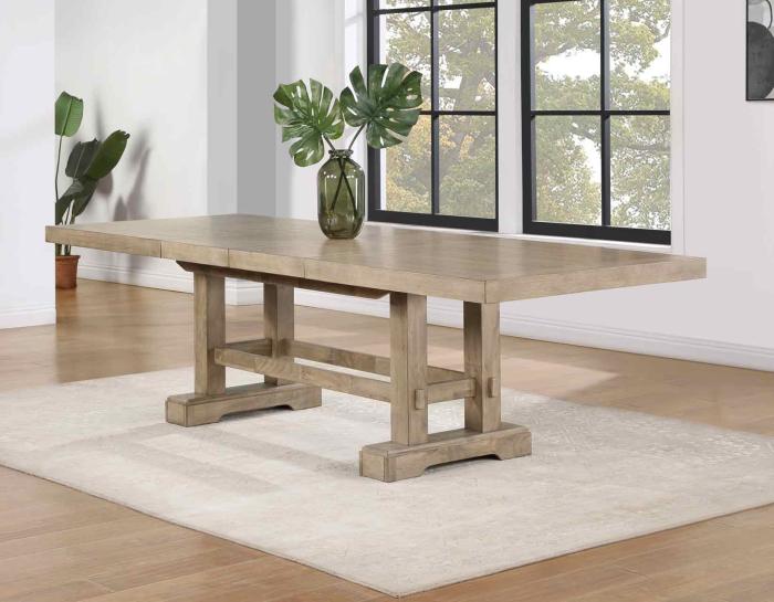Napa 108-inch Dining Table with 2/18-inch Leaves, Sand DFW