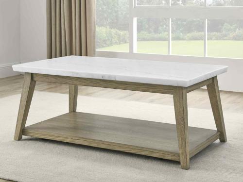 Vida Marble Top Cocktail Table w/Casters - DFW