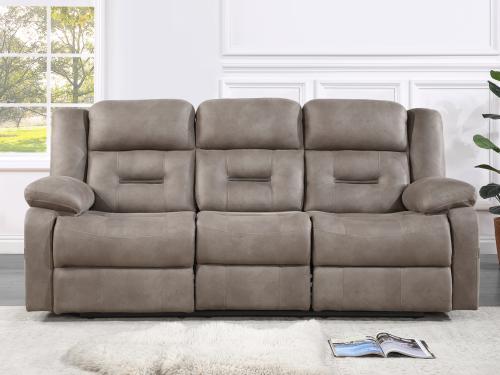 Abilene Manual Reclining Sofa with Drop-Down Console, Tan - DFW
