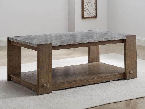 Libby Sintered Stone Coffee Table w/Casters - DFW
