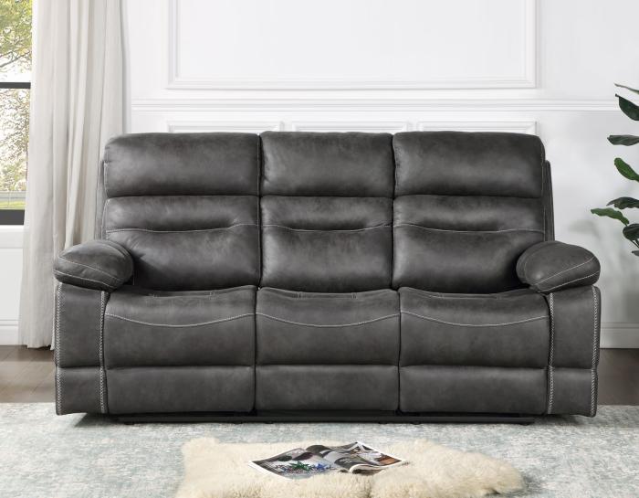 Rudger Manual Reclining Sofa, Gray - DFW