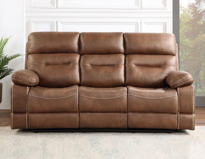 Rudger Manual Reclining Sofa, Chestnut - DFW