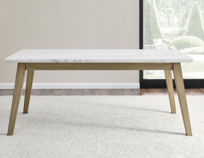 Vida 72" White Marble Top Dining Table - DFW